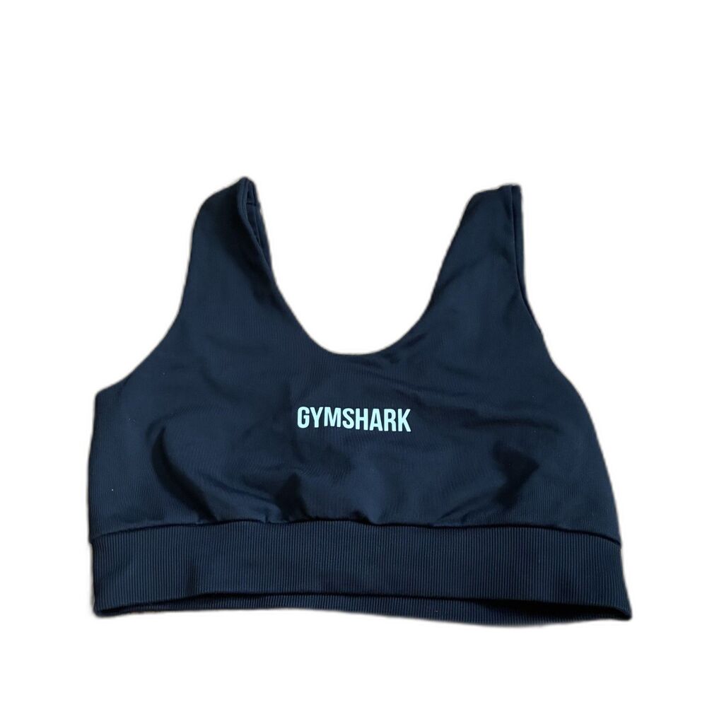 Gymshark Black Scoop Neck Sports Bra M Full Coverage Supportive Compression Gym